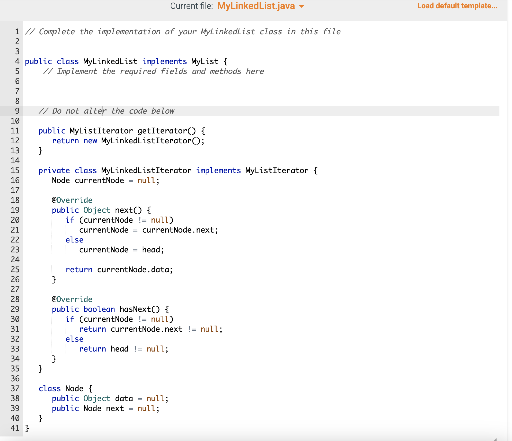 types (like ArrayList) for this assignment. You are also not allowed to