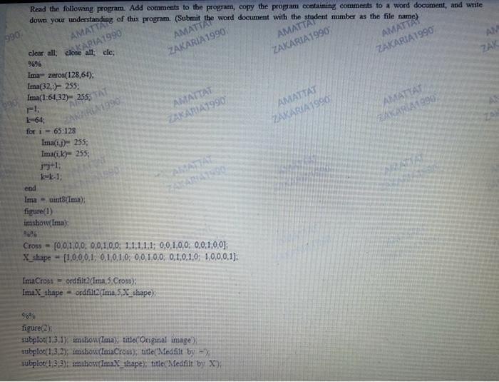  Read the following program Add comments to the program, copy the