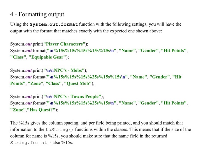 environment. 2 - The progranm 2.1 - Super class character The first