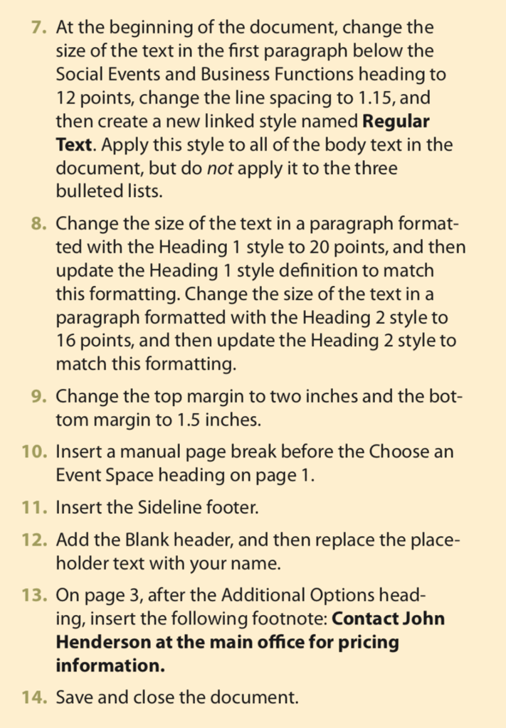 the Chapter 11\Practice It folder. Save the document as Hotel Functions. 2.