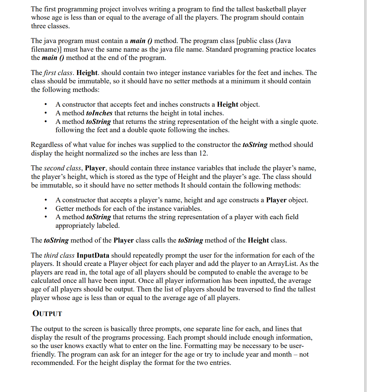  I need help with creating this java program please. 