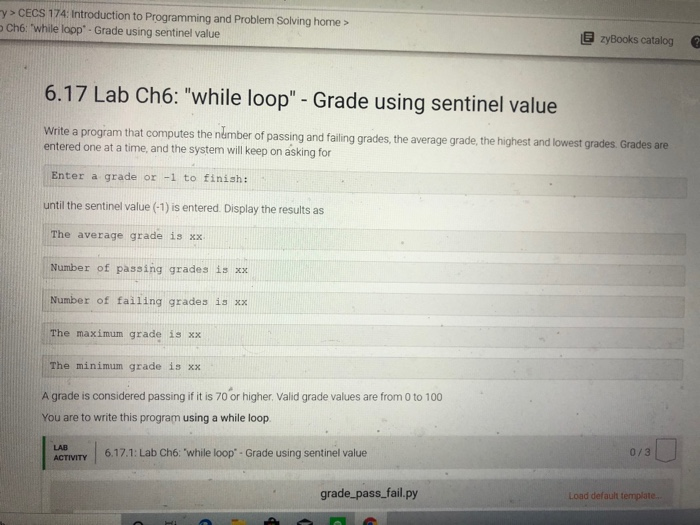  6.16 Lab while loop > CECS 174: Introduction to Programming and