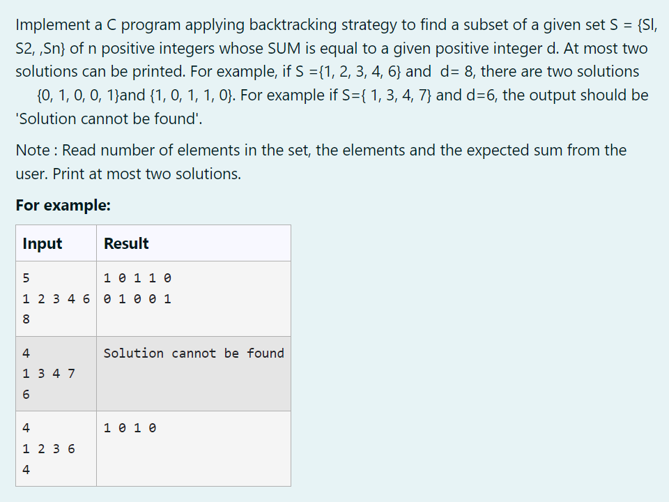 Write a C program and get the expected result Implement a C