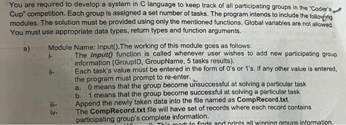 please write it c program and donot mentioned the comments and please