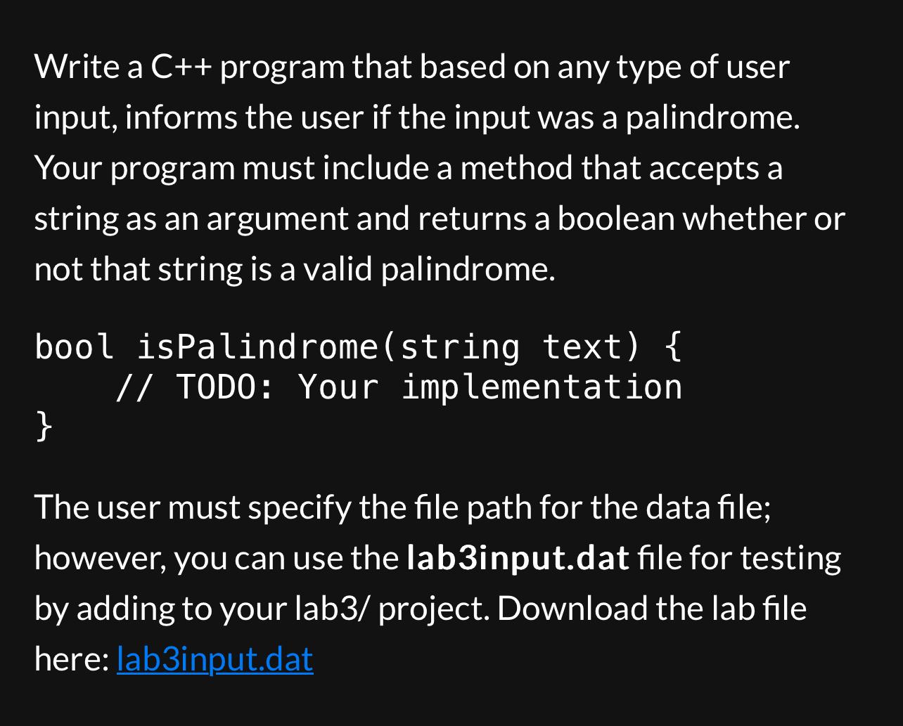  Write a C++ program that based on any type of user