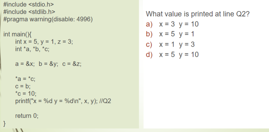  #include #include #pragma warning(disable: 4996) int main(){ int x = 5,