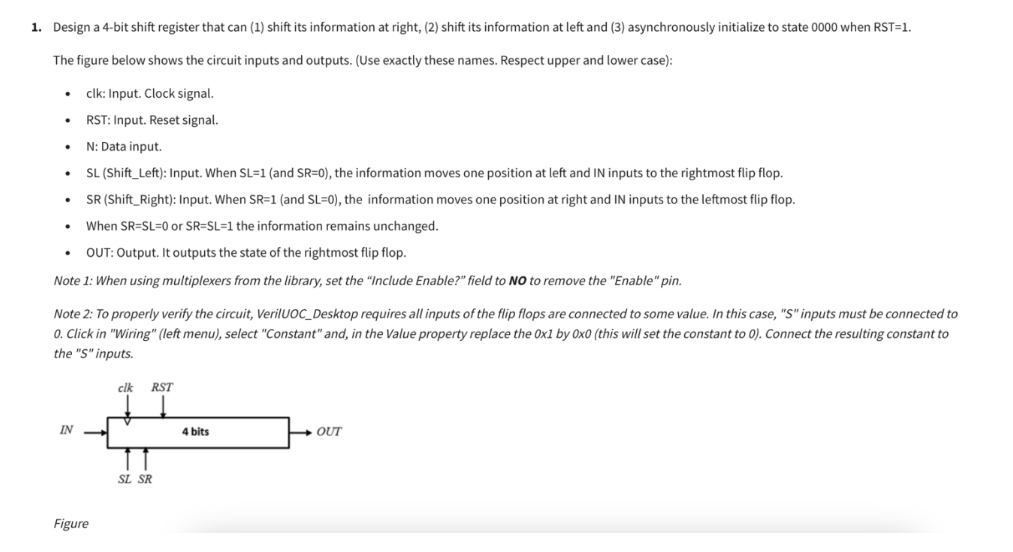  please design the circuit as instructed no code Design a 4-bit