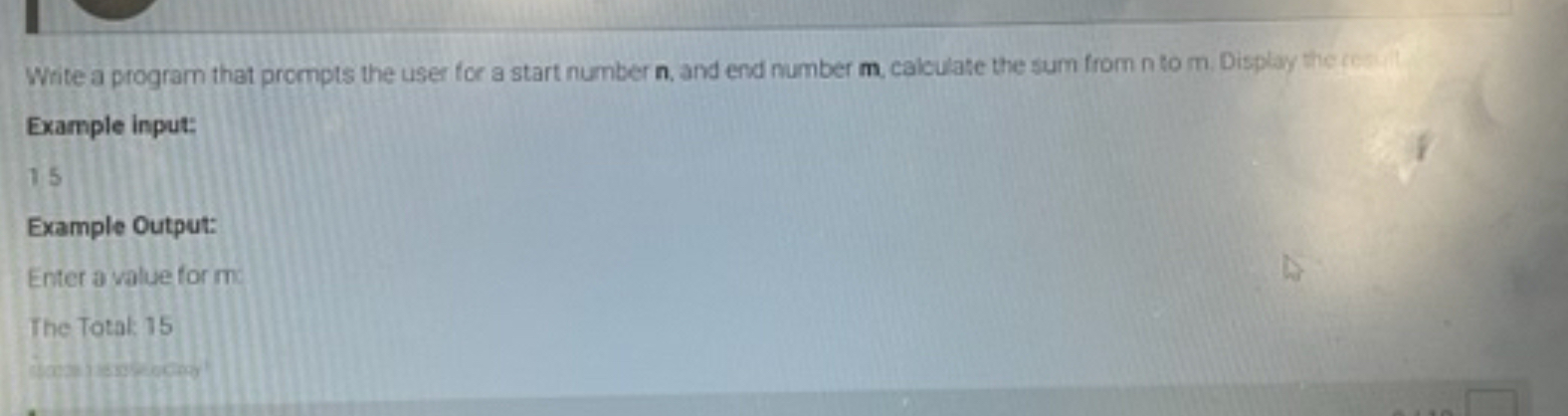  Write a program that prompts the user for a start number