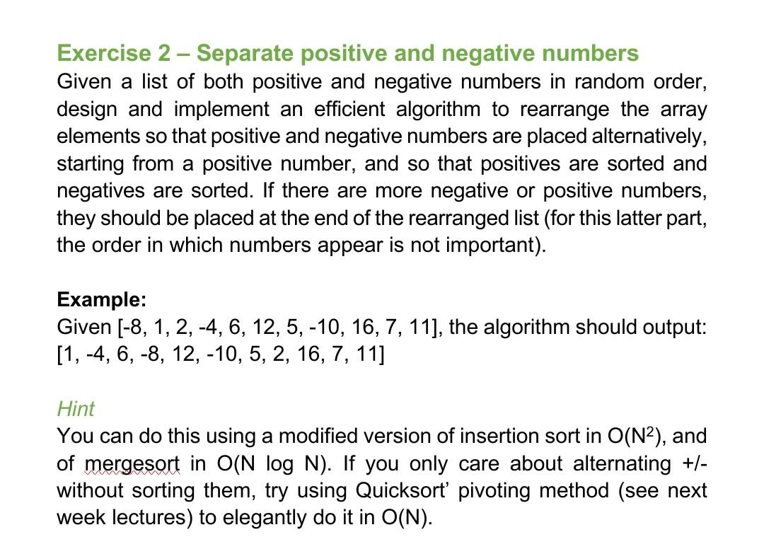  hi how to do this in python? Exercise 2 - Separate