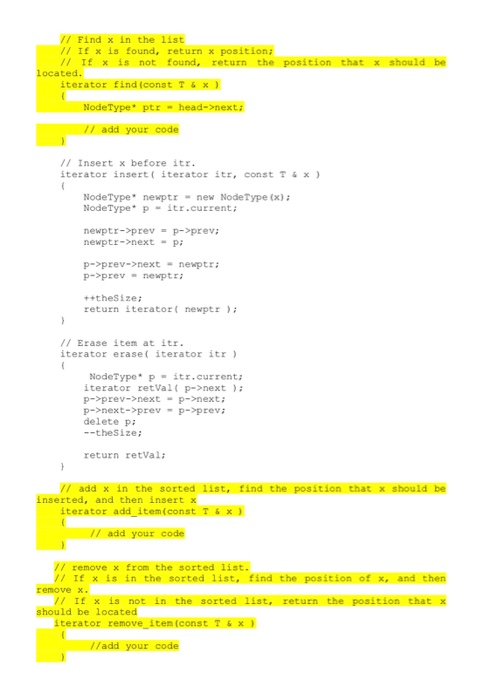 are stored in the list by ascending order #ifndef SORTEDLIST H #de