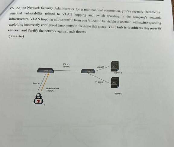  C- As the Network Security Administrator for a multinational corporation, yove