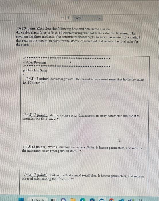  i need help writing this class and program in java and