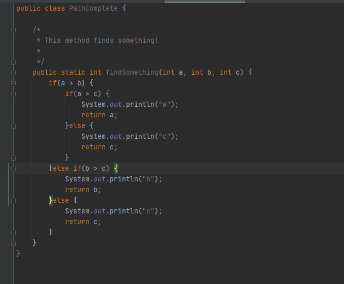 public class PathComplete { o /* * This method finds something!