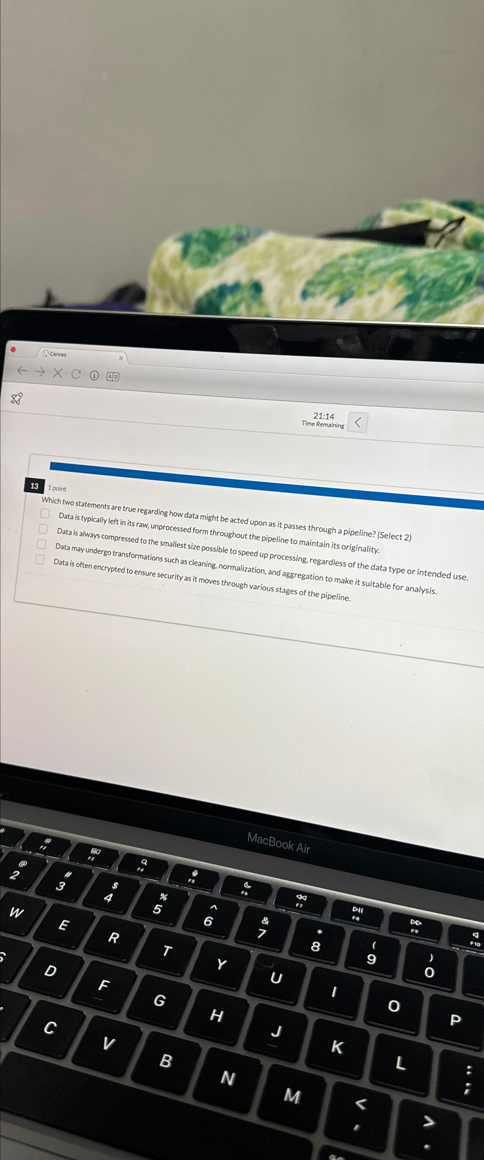  (3) Canvas larrC(i) 88 13 1 point Which two st Data