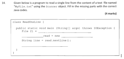  Given below is a program to read a single line from