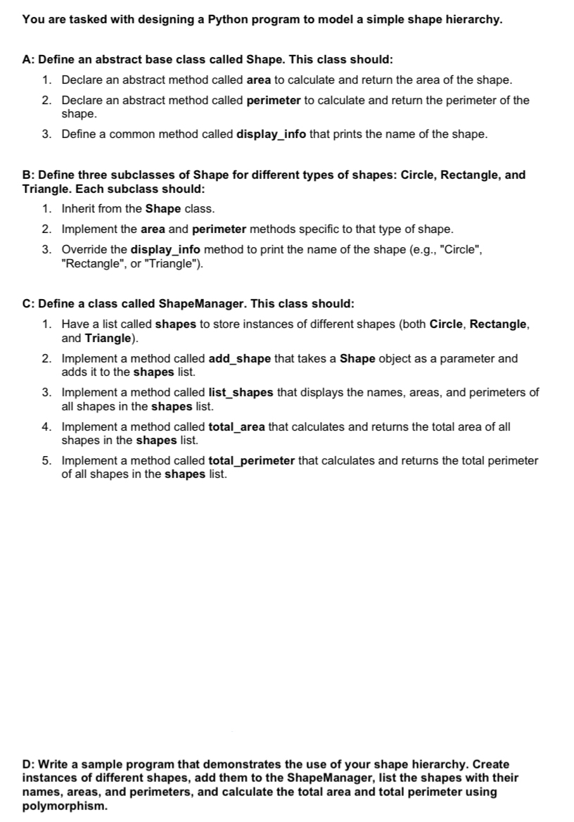  You are tasked with designing a Python program to model a