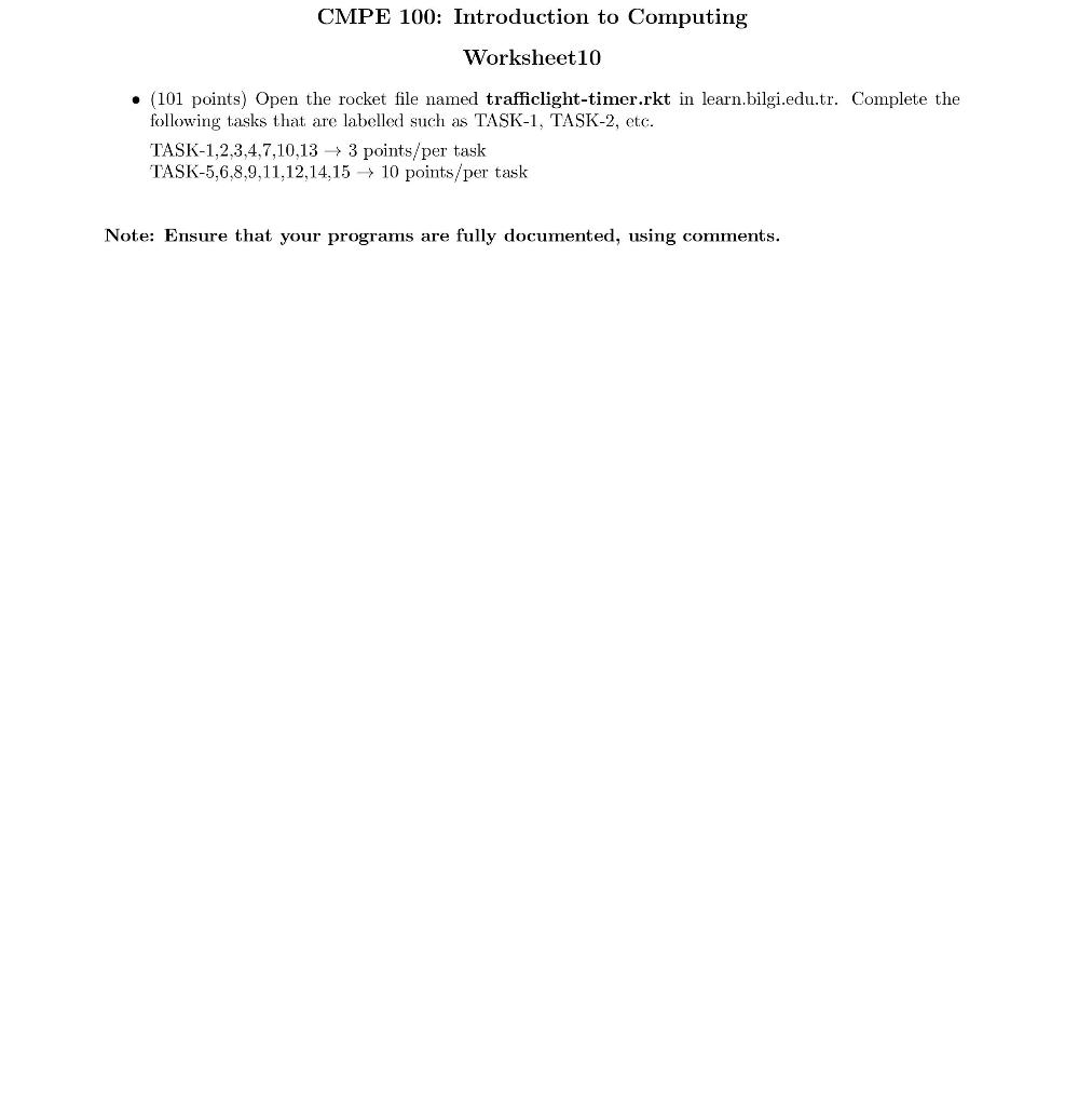  CMPE 100: Introduction to Computing Worksheet 10 (101 points) Open the