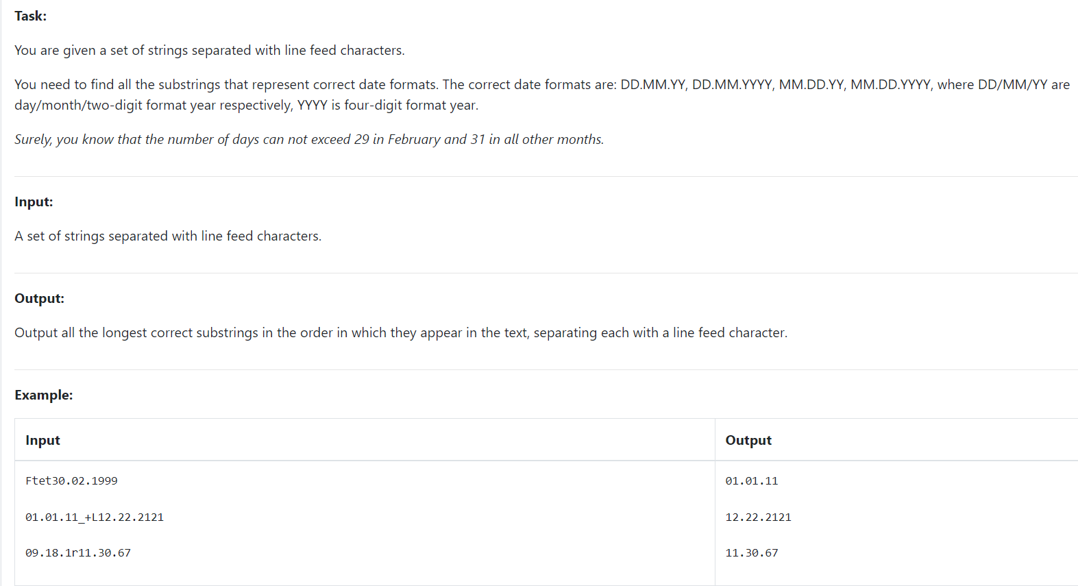  Find correct dates Cost: 16| Solved: 8 Memory limit: 256 Mb