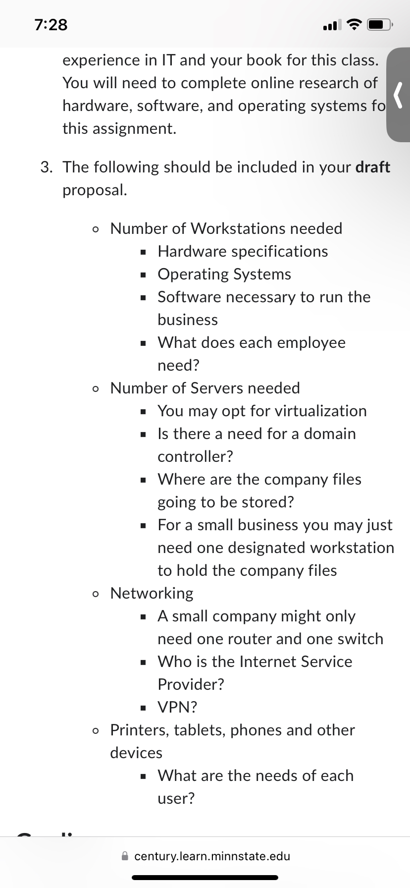  7:28 .1% experience in IT and your book for this class.