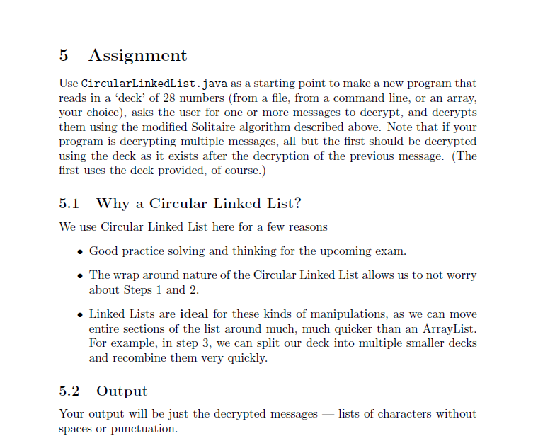 package circularlinkedlist; import java.util.Iterator; public class CircularLinkedList implements Iterable { // Your