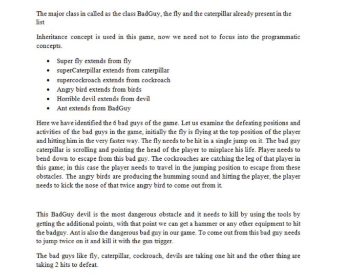Using the list from below, create a class diagram to represent your