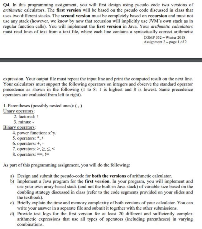  pls show your work Q4. In this programming assignment, you will