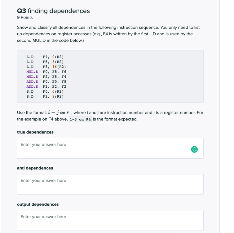 Q3 finding dependences 9 Points Show and classify all dependences in