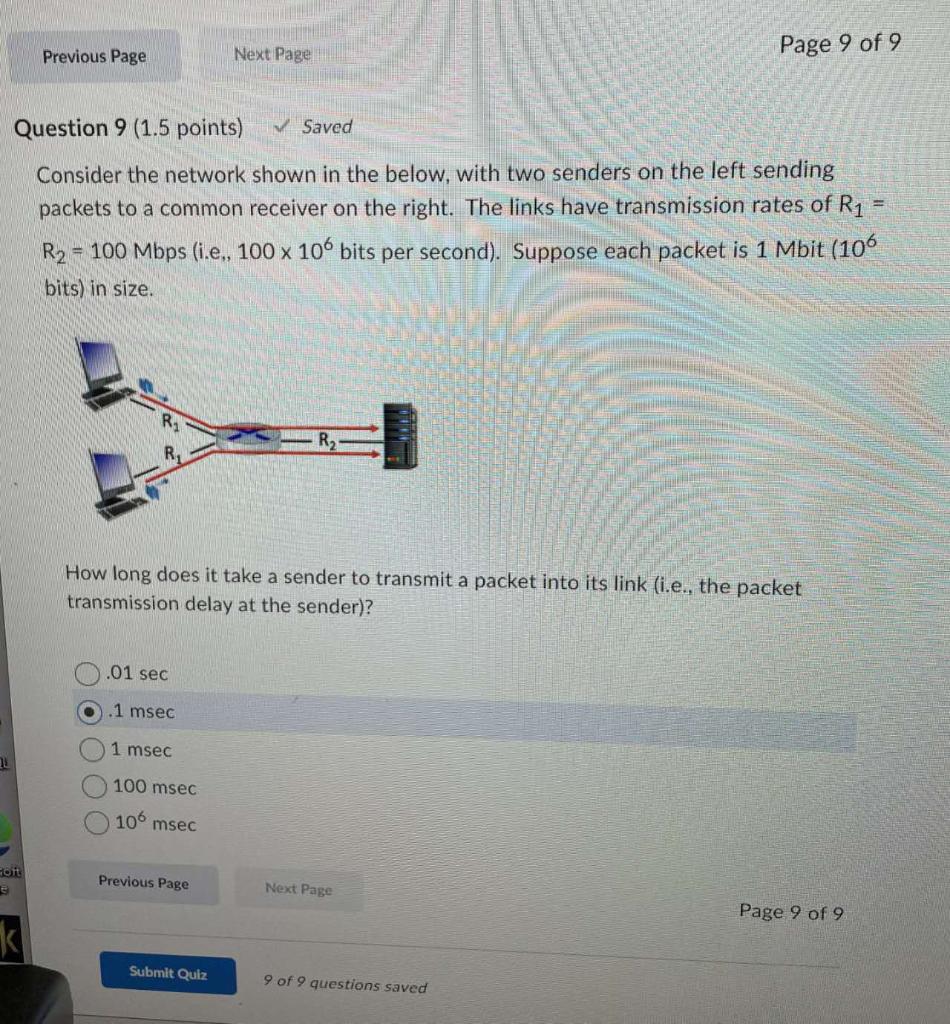 Computer Networks Consider the network shown in the below, with two senders