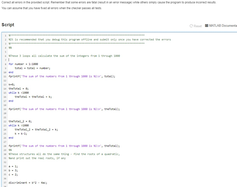  Correct all errors in the provided script. Remember that some errors