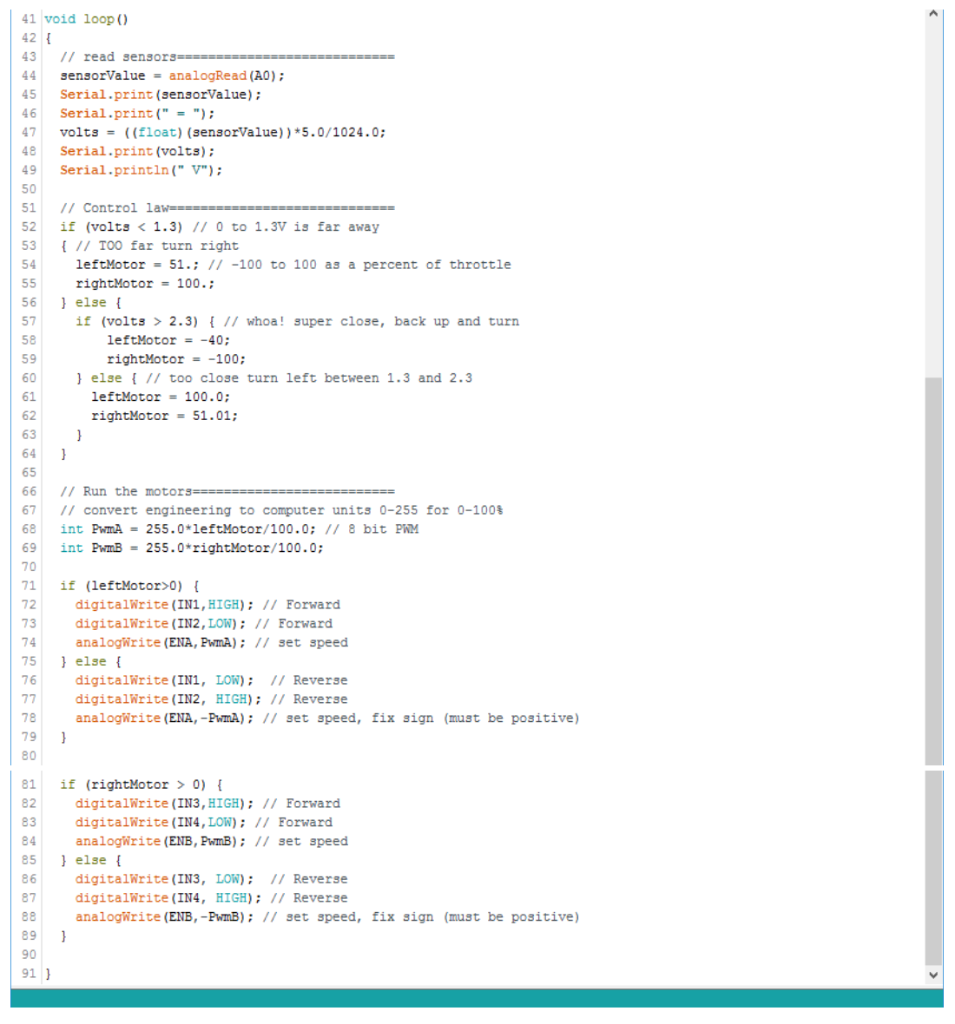 11 // Pin definitions #define ENA 5 #define IN1 6 #define IN2