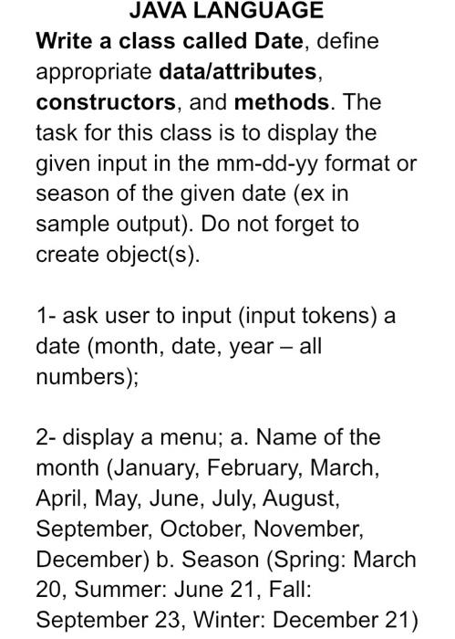  Could you please write a JAVA program with this specifications? Read