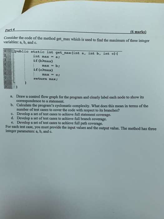  Part4 Consider the code of the method get_max which is used