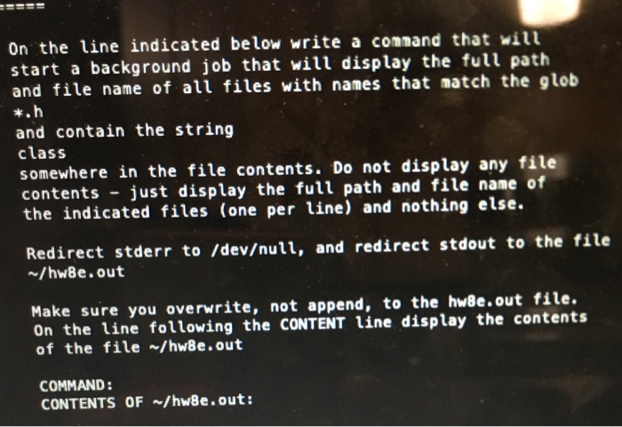  on the line indicated below write a comnand that wil start