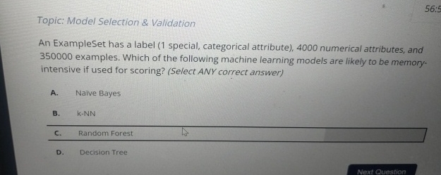  Topic: Model Selection & Validation An ExampleSet has a label (1