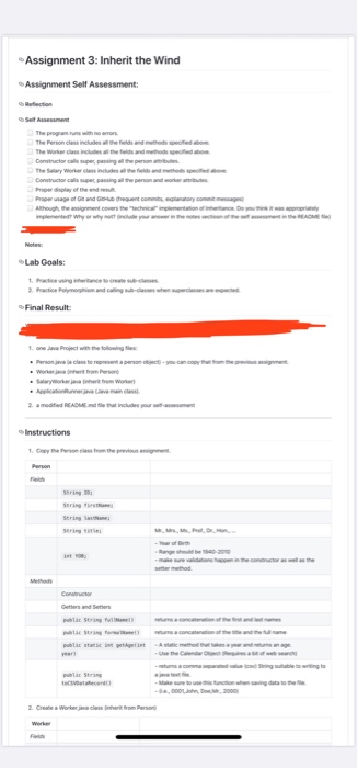 Worker.java class (Inherit from Person.java class) 3) create SalaryWorker.java class (Inherit from