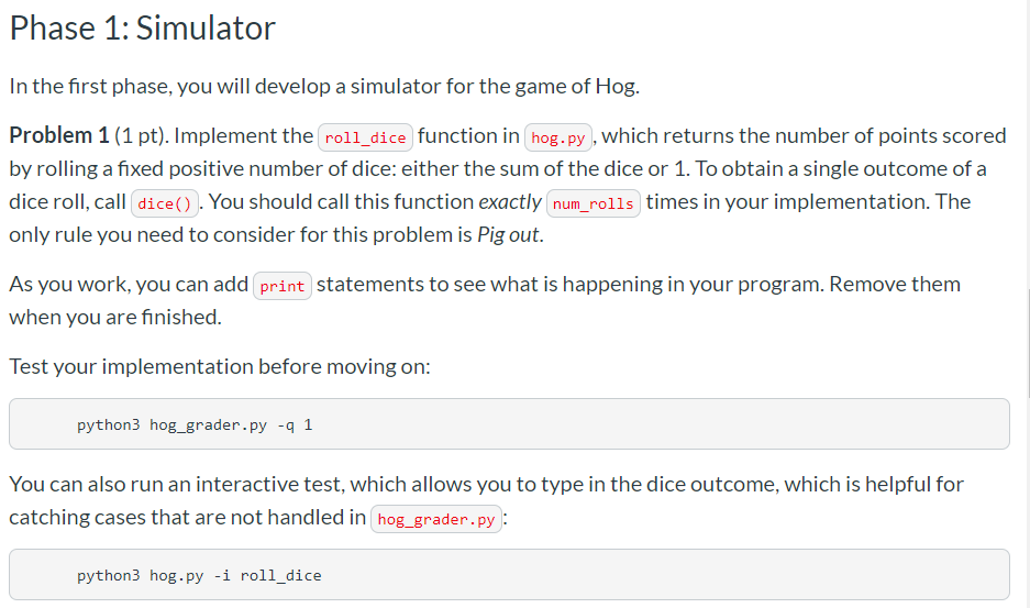Use Python Phase 1: Simulator In the first phase, you will develop
