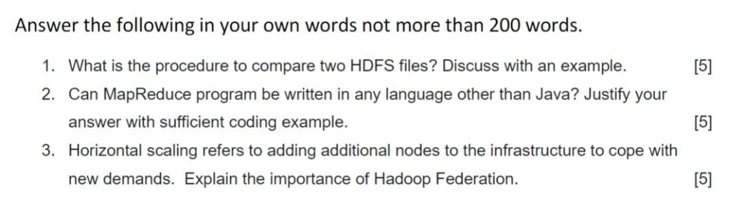 Answer the following in your own words not more than 200