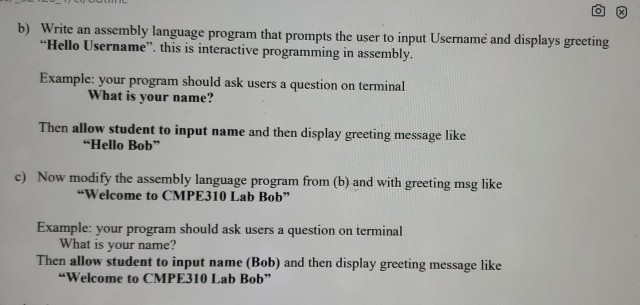 its for 8086 assembly language on NASM b) Write an assembly