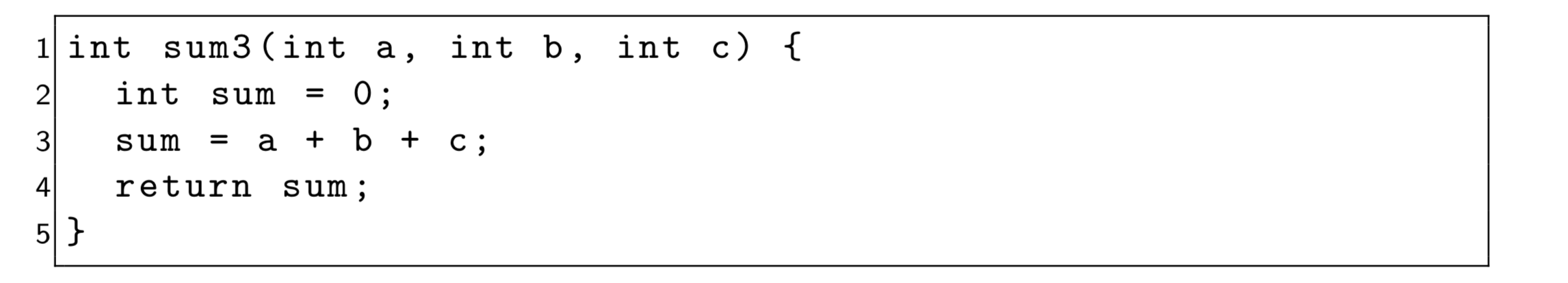 main:3, before returning from the first and second calls, and after line