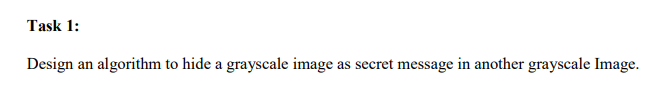  Task 1: Design an algorithm to hide a grayscale image as