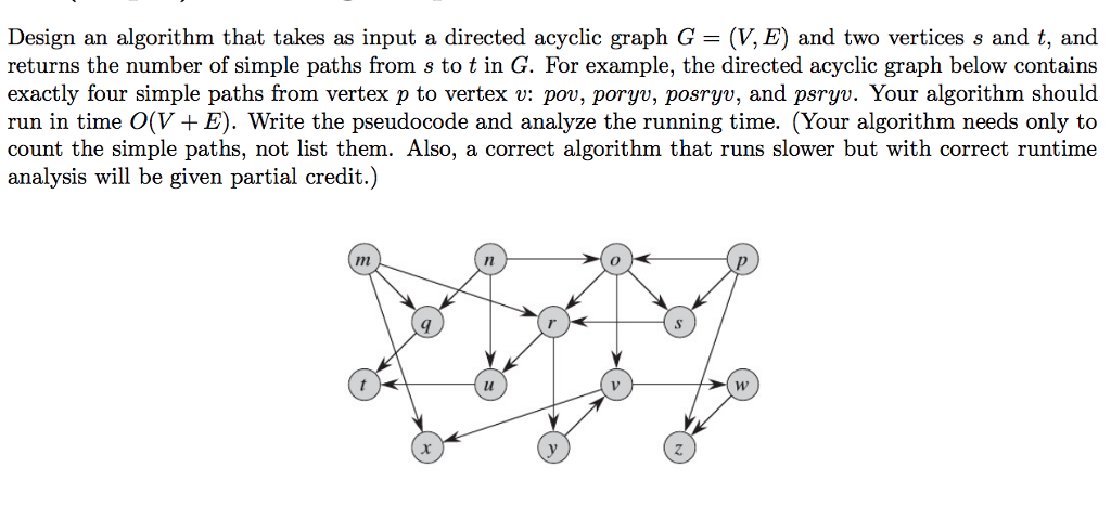  Design an algorithm that takes as input a directed acyclic graph