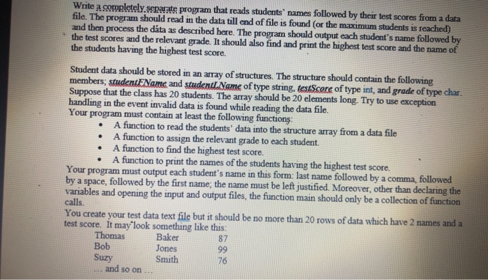 please solve using MATLAB. Thank you! Write a completely.separate program that reads