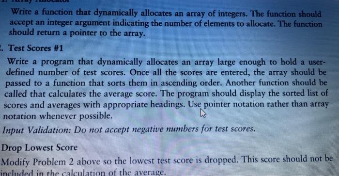  Write a function that dynamically allocates an array of integers. The