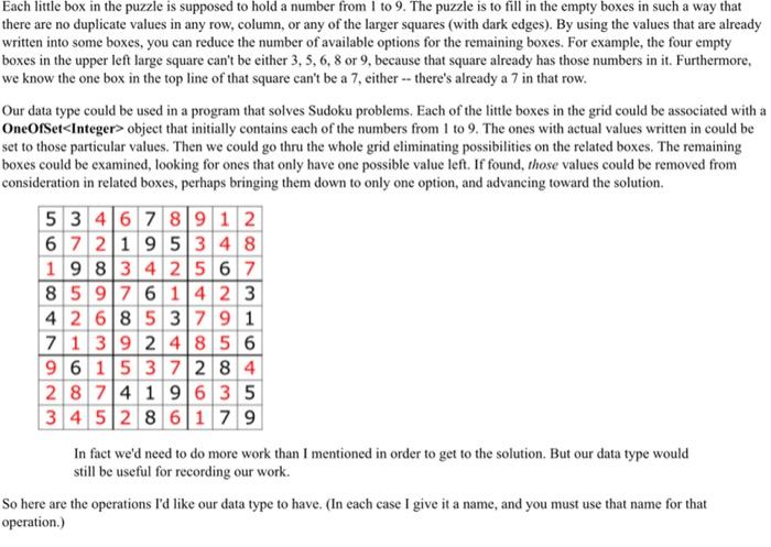 satisfaction problems. The idea of such problems is that we know a