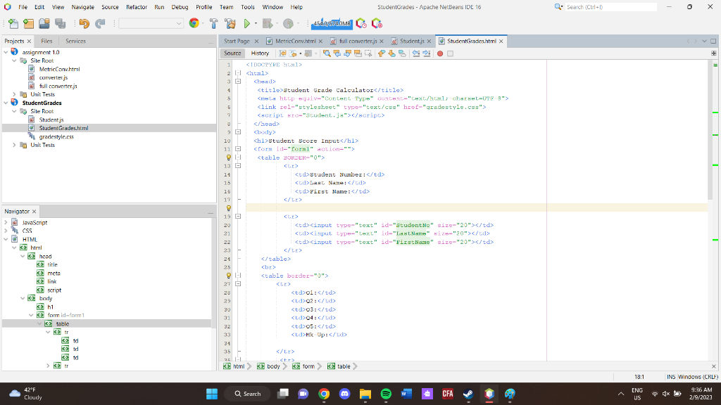 Letter grade is based on the standard 90/80/70/60 brackets, with rounding .5