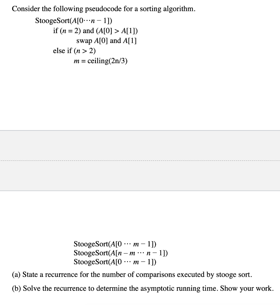 How do I state the recurrence relation for the number of comparisons
