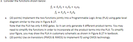  3. Consider the functions shown below: (20 points) Implement the two