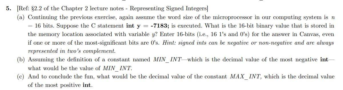5. [Ref: $2.2 of the Chapter 2 lecture notes - Representing