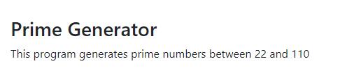In JavaScript, I was trying to generate prime numbers based on the
