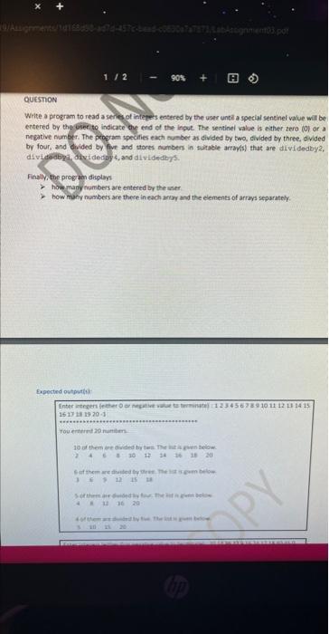 use c (stdio.h) duestion Write a program to read a series of